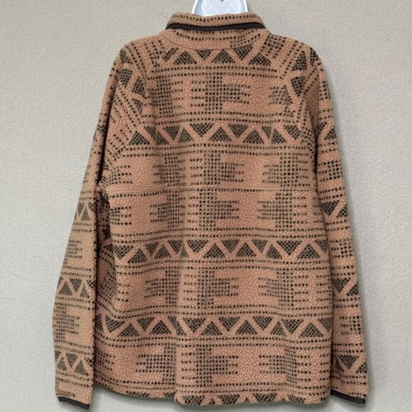 Carhartt Women’s Fleece Pullover Relaxed Fit Geo Aztec Warm Taupe Size XXL / 2XL - Picture 3 of 13